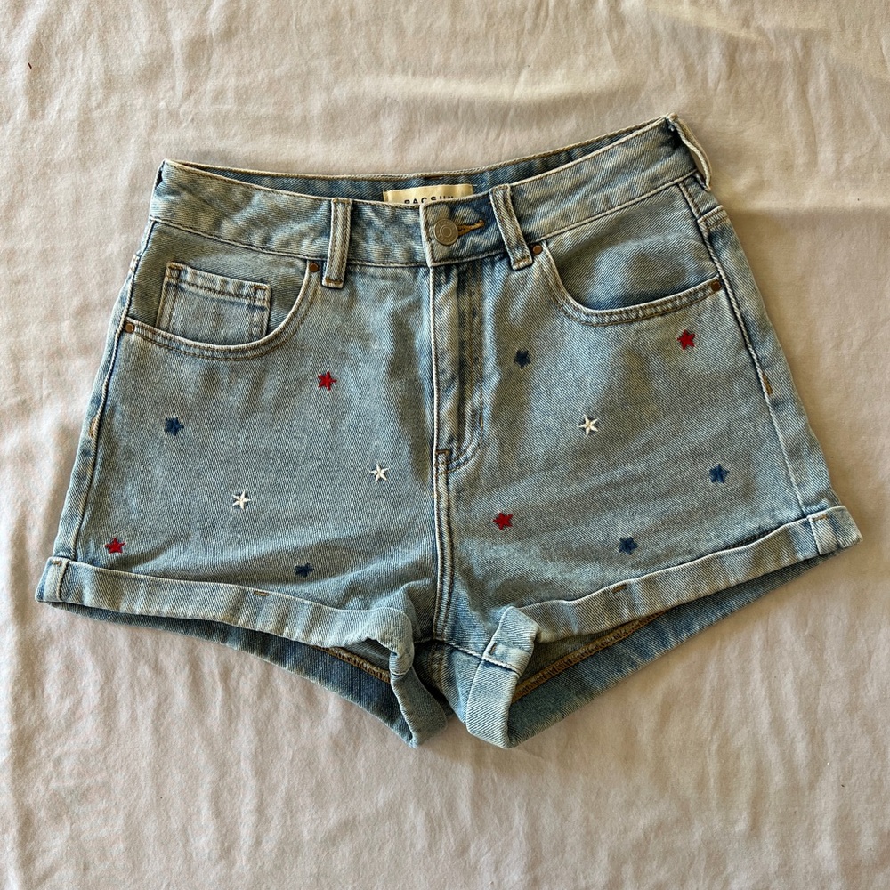 red white and blue star shorts